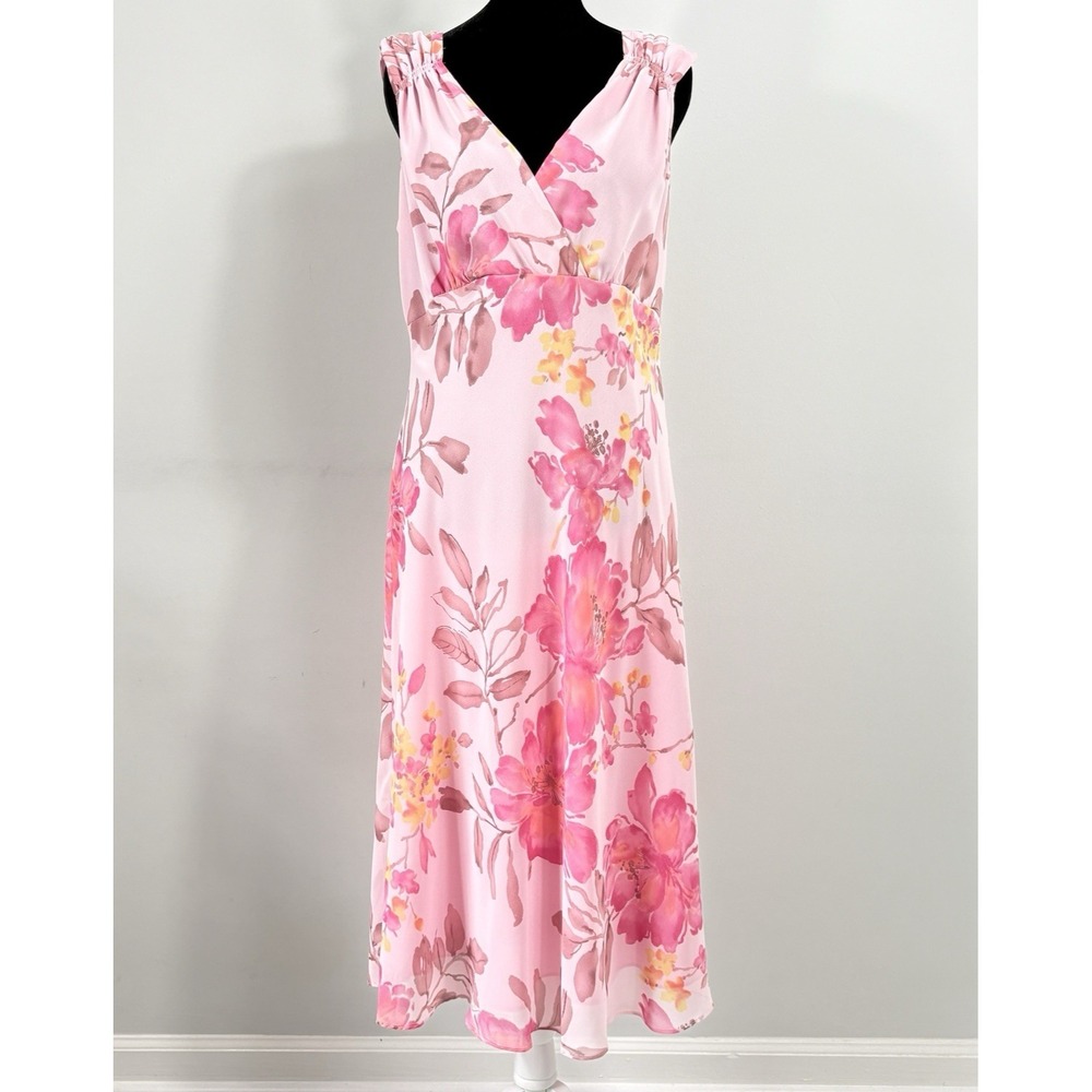 Bandolino Pink Floral Midi Dress